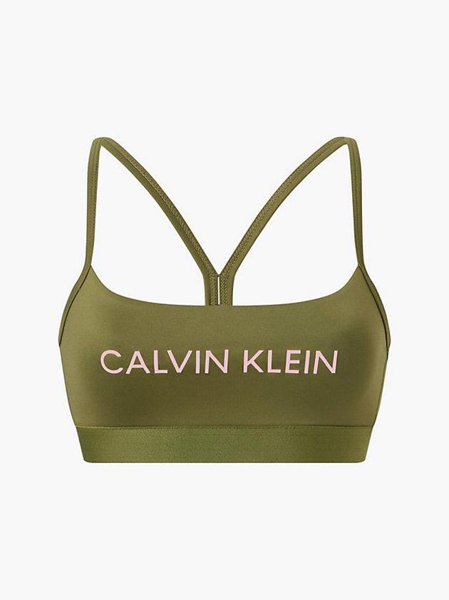 Calvin Klein USA Low Impact Sports Womens Bra Olive 2073451-PL